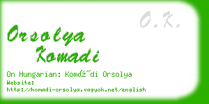 orsolya komadi business card